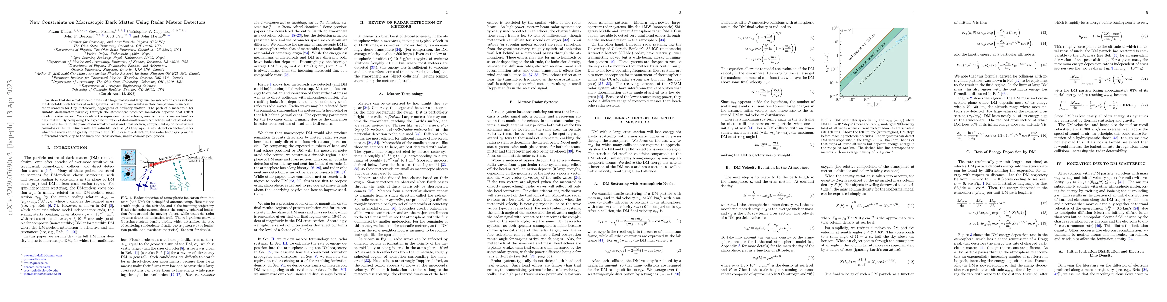 Thumbnail for New Constraints on Macroscopic Dark Matter Using Radar Meteor Detectors