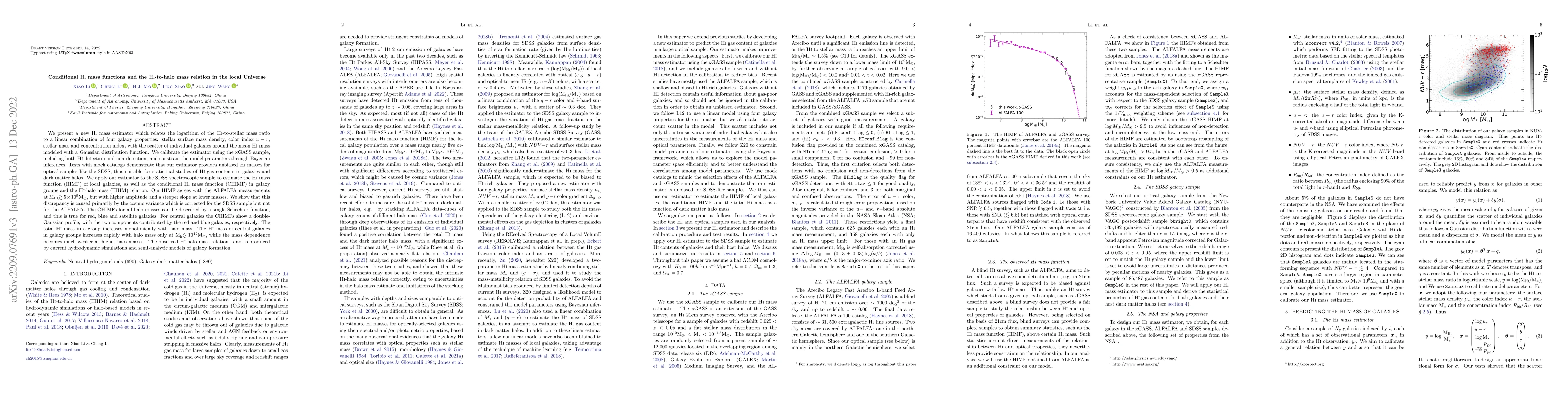 Thumbnail for Conditional HI mass functions and the HI-to-halo mass relation in the
  local Universe