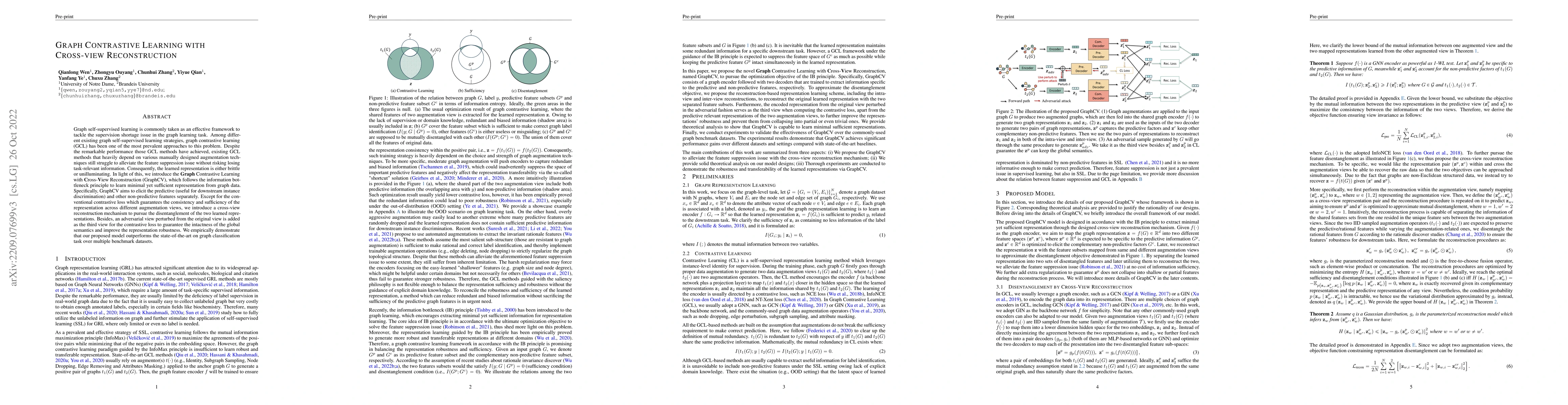 Thumbnail for Graph Contrastive Learning with Cross-view Reconstruction