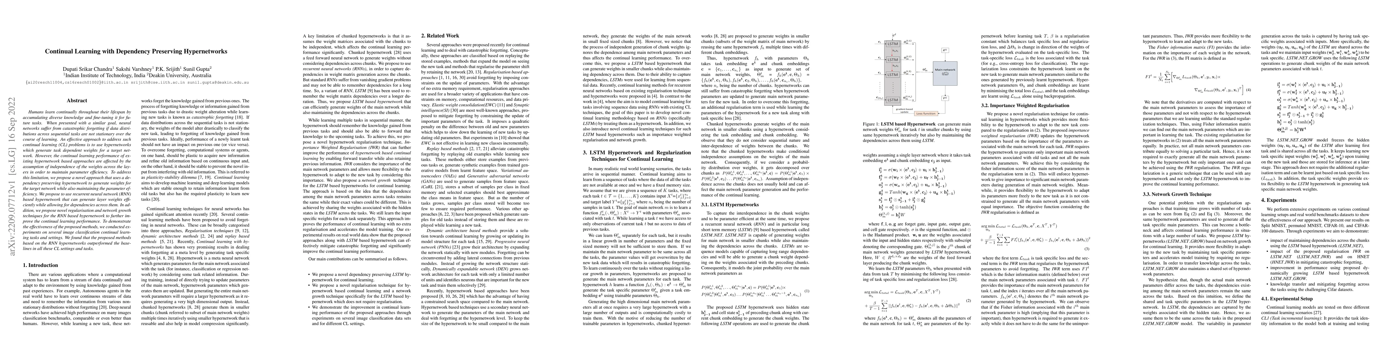Thumbnail for Continual Learning with Dependency Preserving Hypernetworks