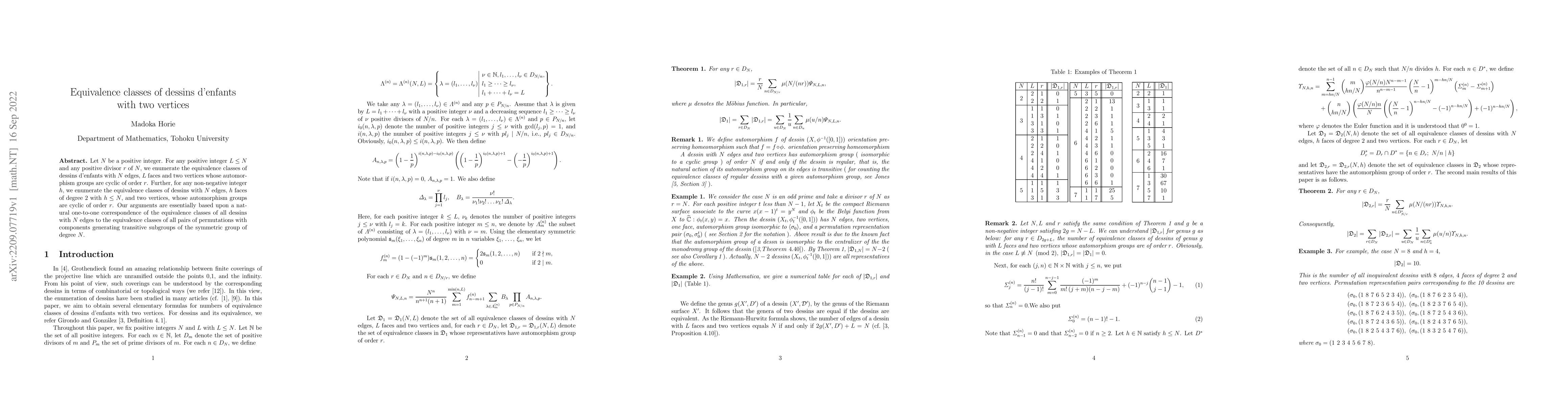 Thumbnail for Equivalence classes of dessins d'enfants with two vertices
