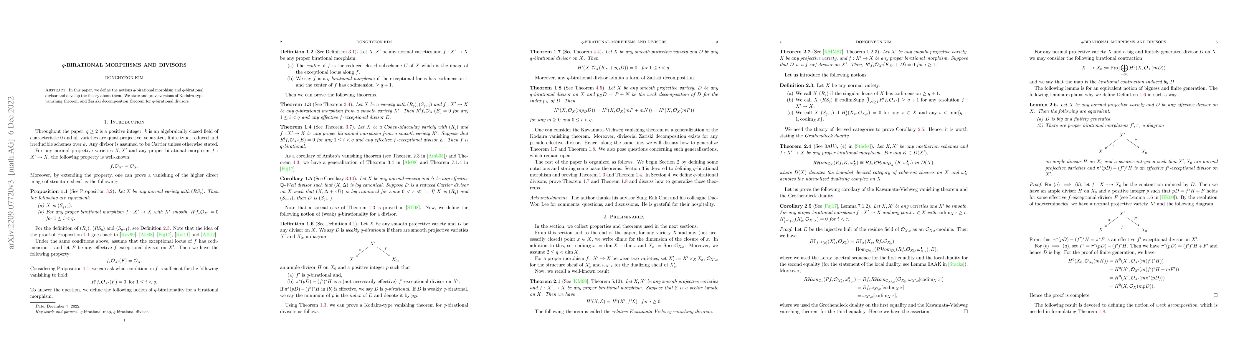 Thumbnail for $q$-birational morphisms and divisors