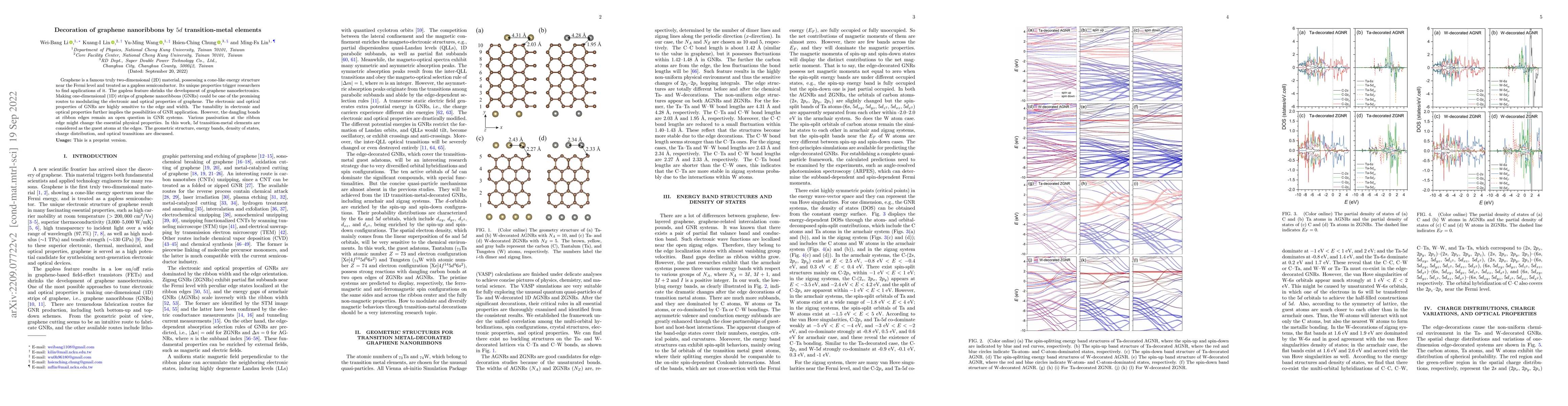 Thumbnail for Decoration of graphene nanoribbons by $5d$ transition-metal elements