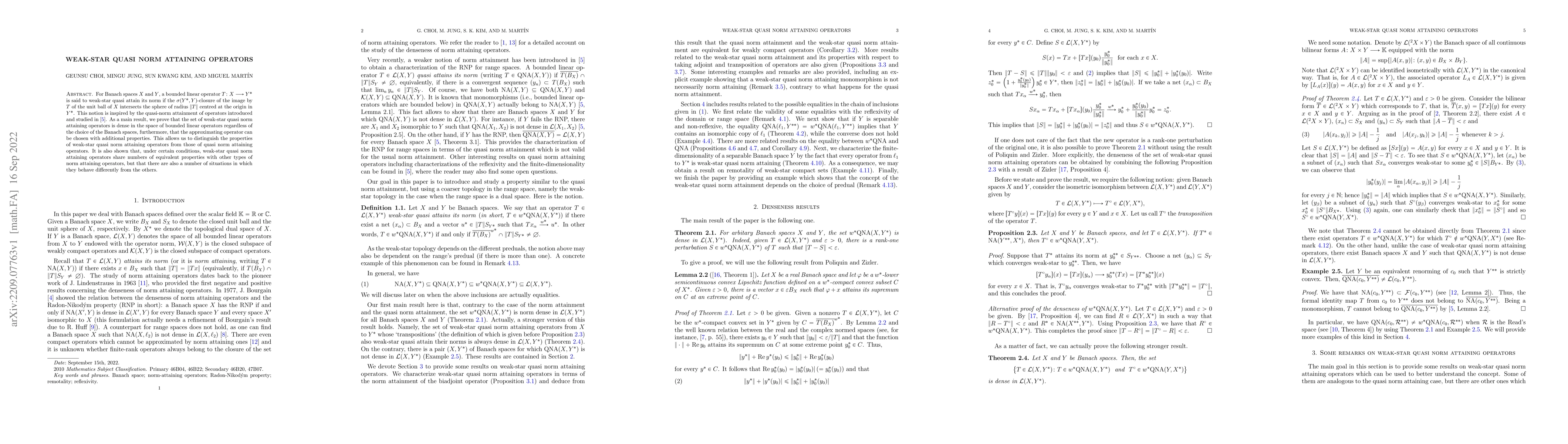 Thumbnail for Weak-star quasi norm attaining operators