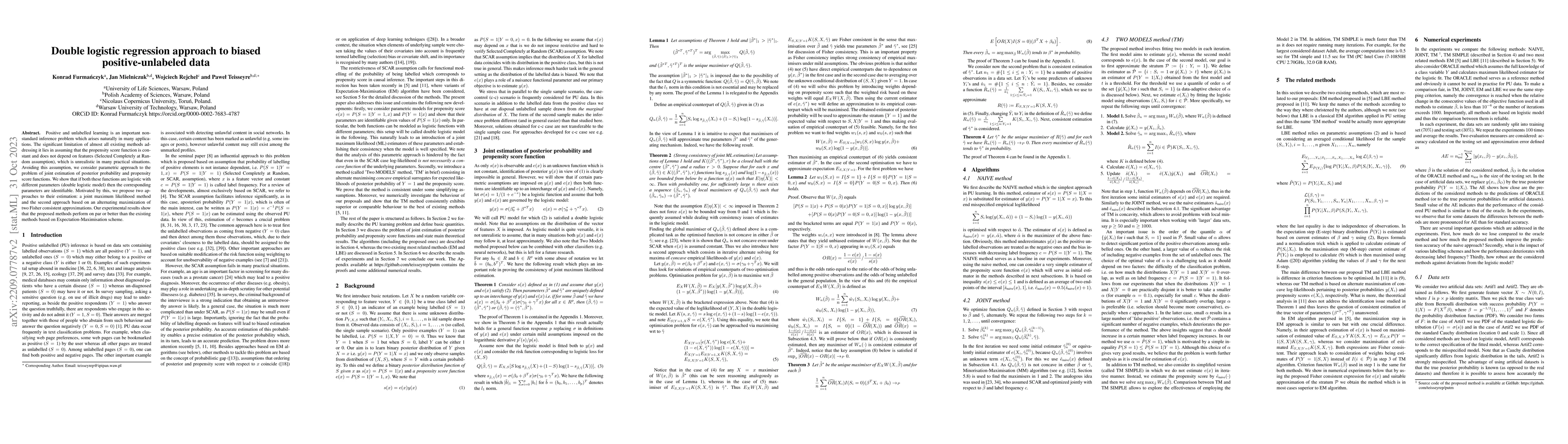 Thumbnail for Double logistic regression approach to biased positive-unlabeled data