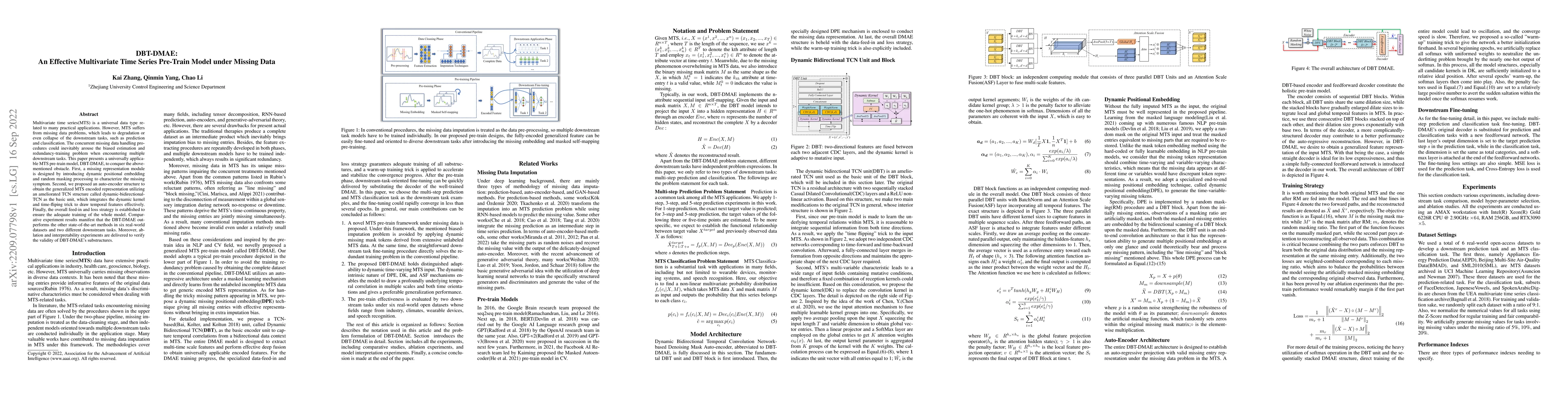 Thumbnail for DBT-DMAE: An Effective Multivariate Time Series Pre-Train Model under
  Missing Data
