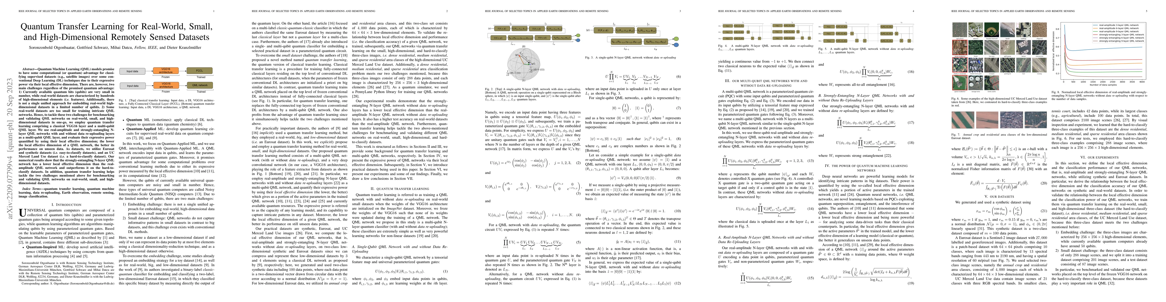 Thumbnail for Quantum Transfer Learning for Real-World, Small, and High-Dimensional
  Datasets