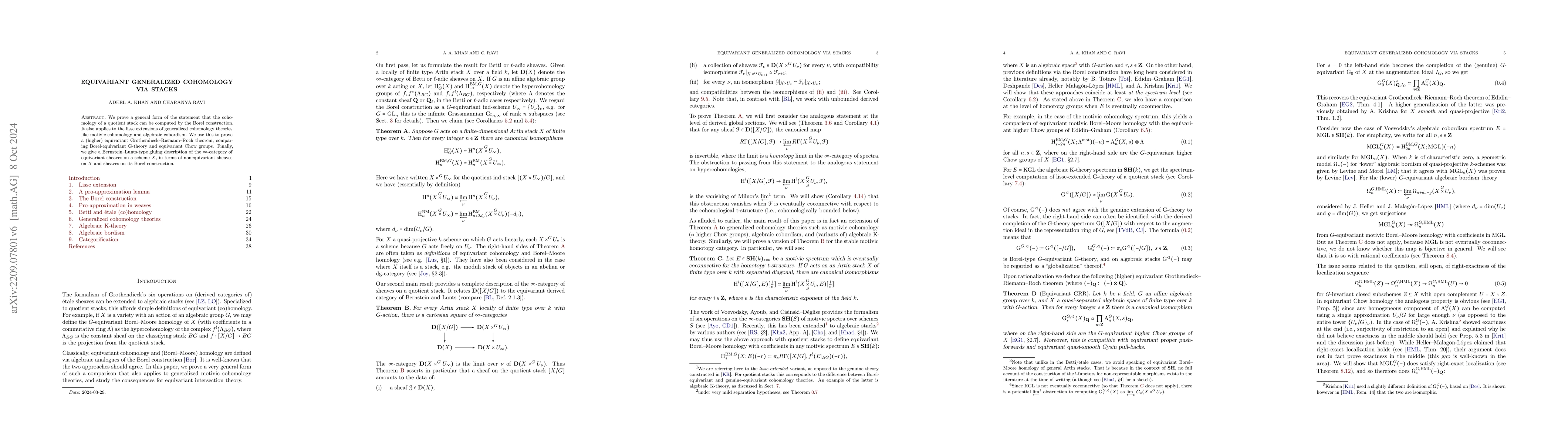 Thumbnail for Equivariant generalized cohomology via stacks