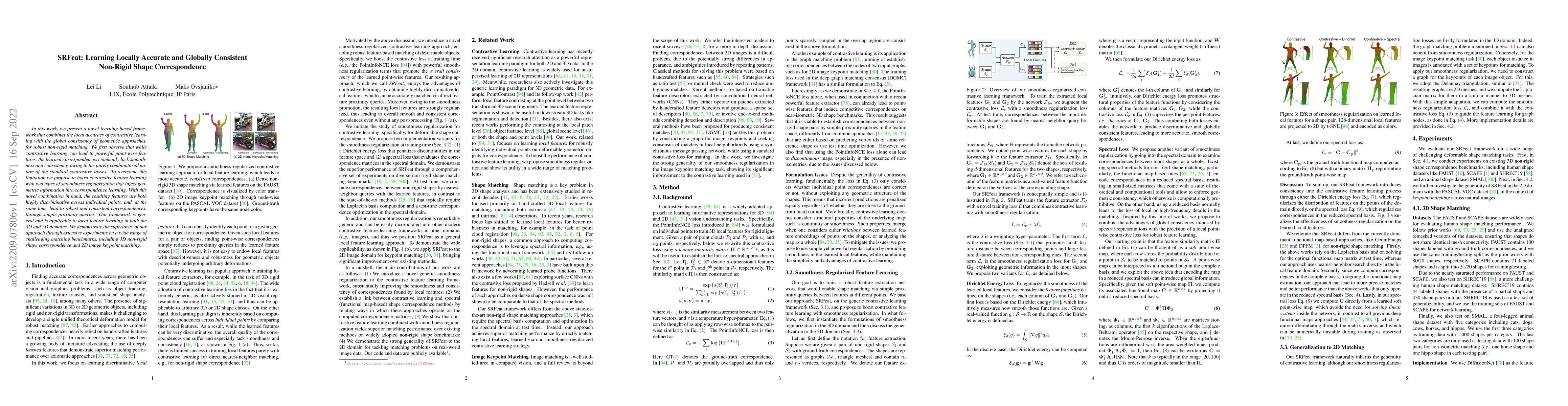 Thumbnail for SRFeat: Learning Locally Accurate and Globally Consistent Non-Rigid
  Shape Correspondence