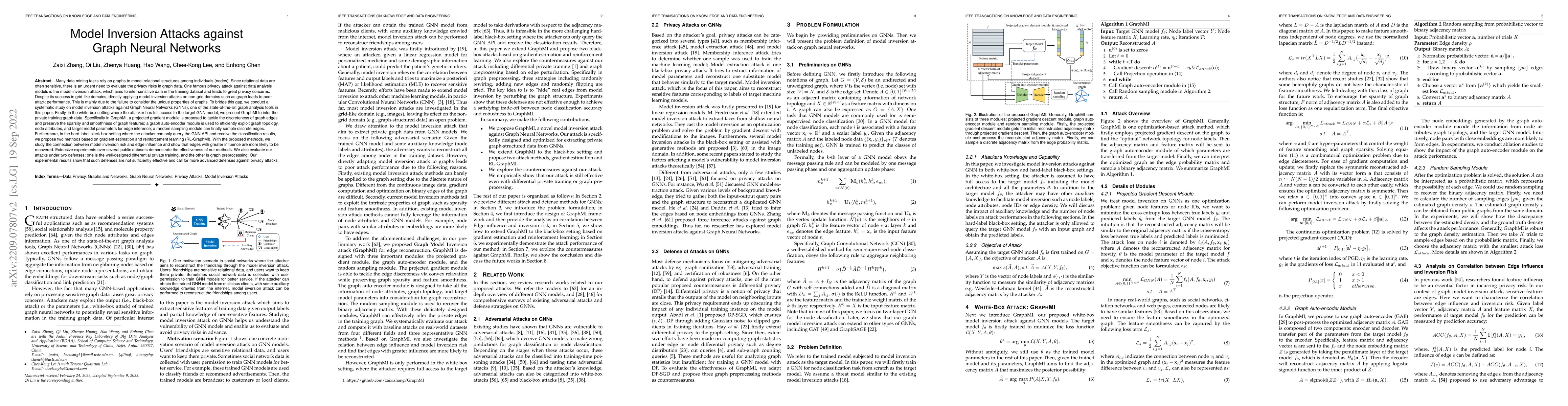 Thumbnail for Model Inversion Attacks against Graph Neural Networks