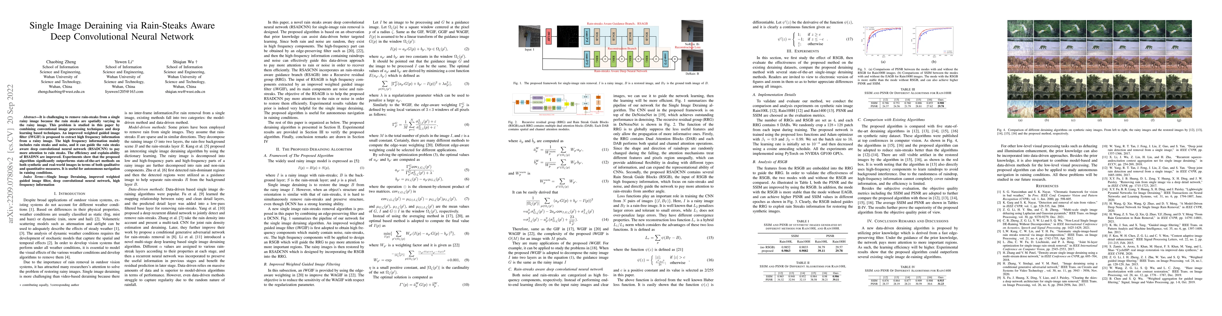 Thumbnail for Single Image Deraining via Rain-Steaks Aware Deep Convolutional Neural
  Network