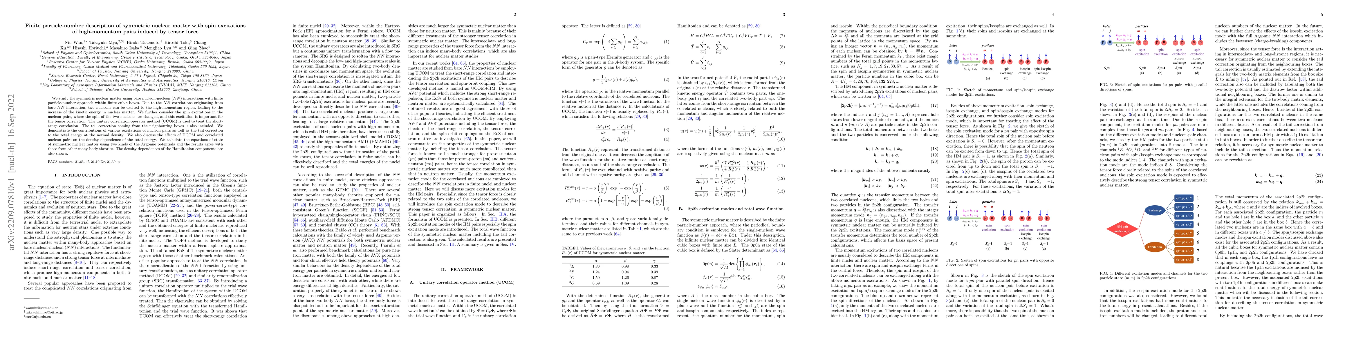 Thumbnail for Finite particle-number description of symmetric nuclear matter with spin
  excitations of high-momentum pairs induced by tensor force