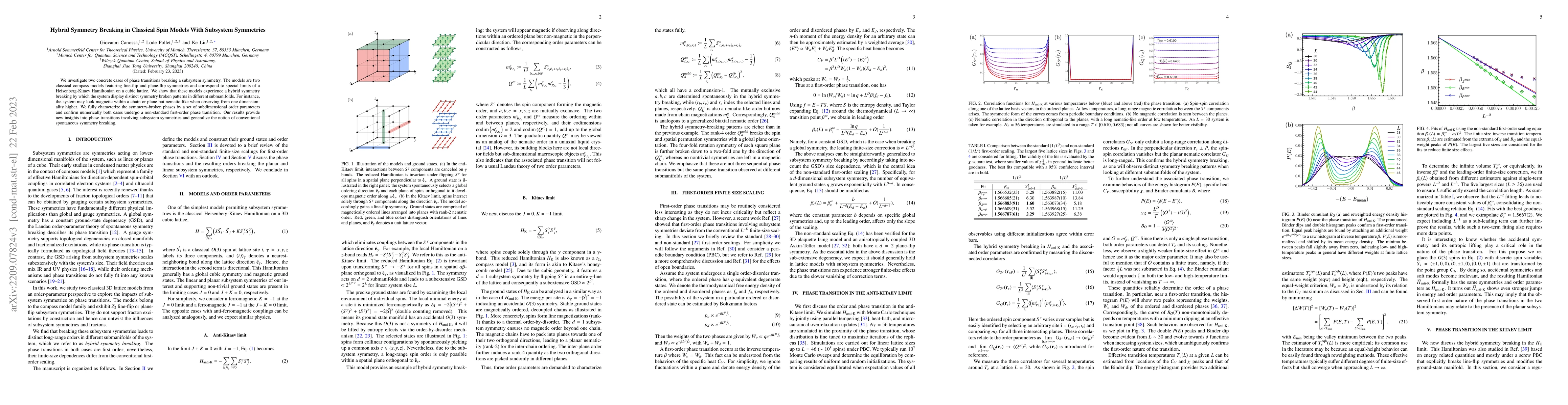 Thumbnail for Hybrid Symmetry Breaking in Classical Spin Models With Subsystem
  Symmetries