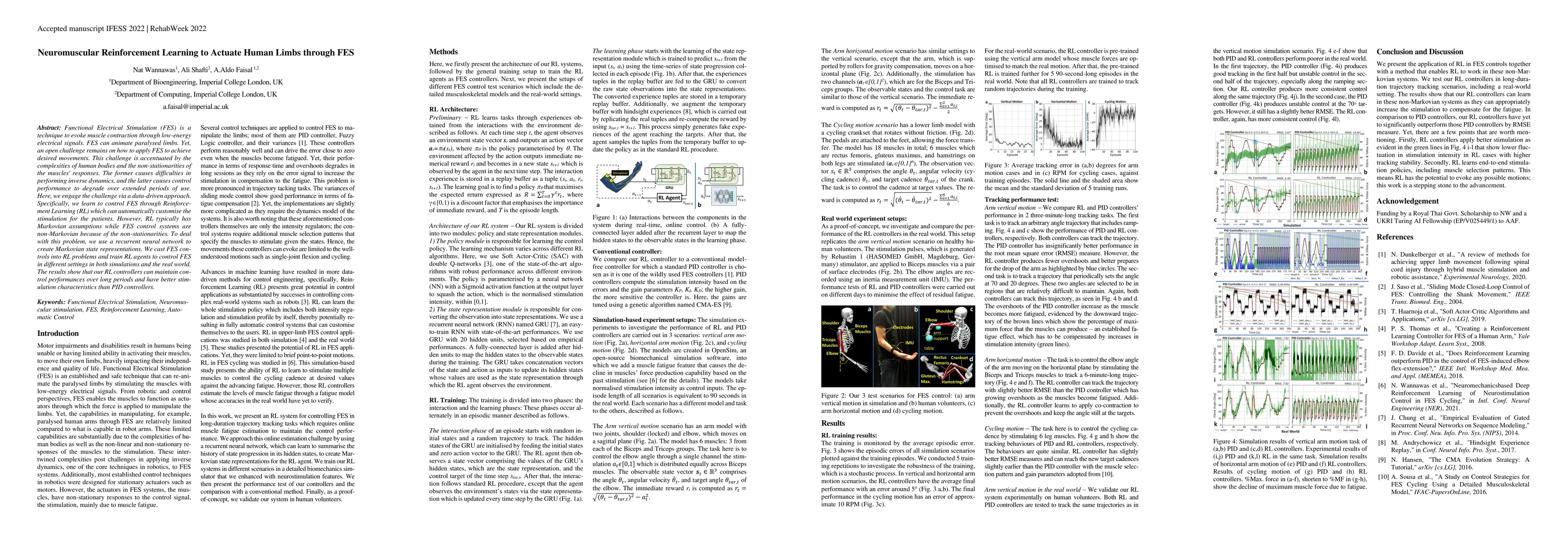 Thumbnail for Neuromuscular Reinforcement Learning to Actuate Human Limbs through FES