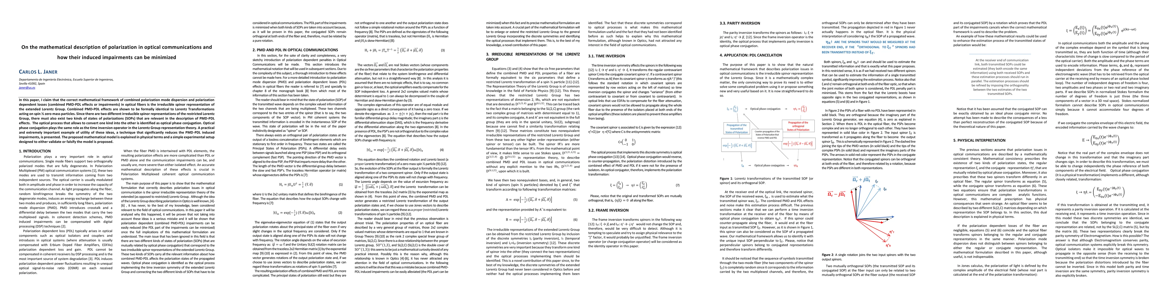 Thumbnail for On the mathematical description of combined PMD PDL effects in optical
  communications and how their induced impairments can be minimized
