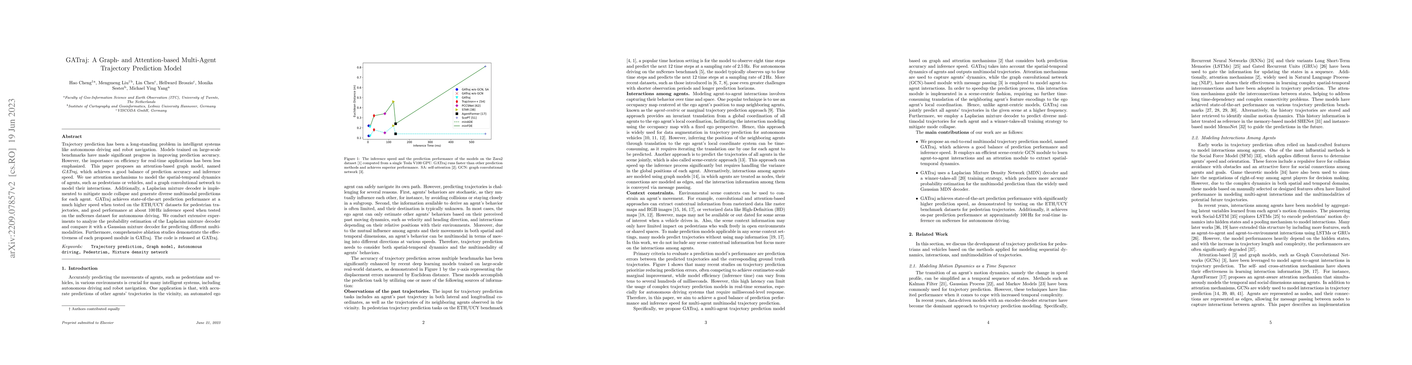Thumbnail for GATraj: A Graph- and Attention-based Multi-Agent Trajectory Prediction
  Model