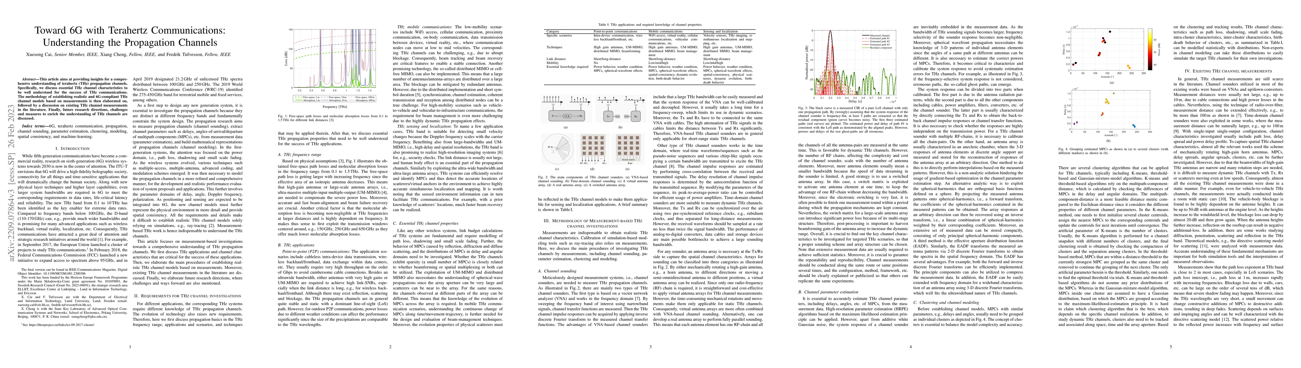 Thumbnail for Toward 6G with Terahertz Communications: Understanding the Propagation
  Channels