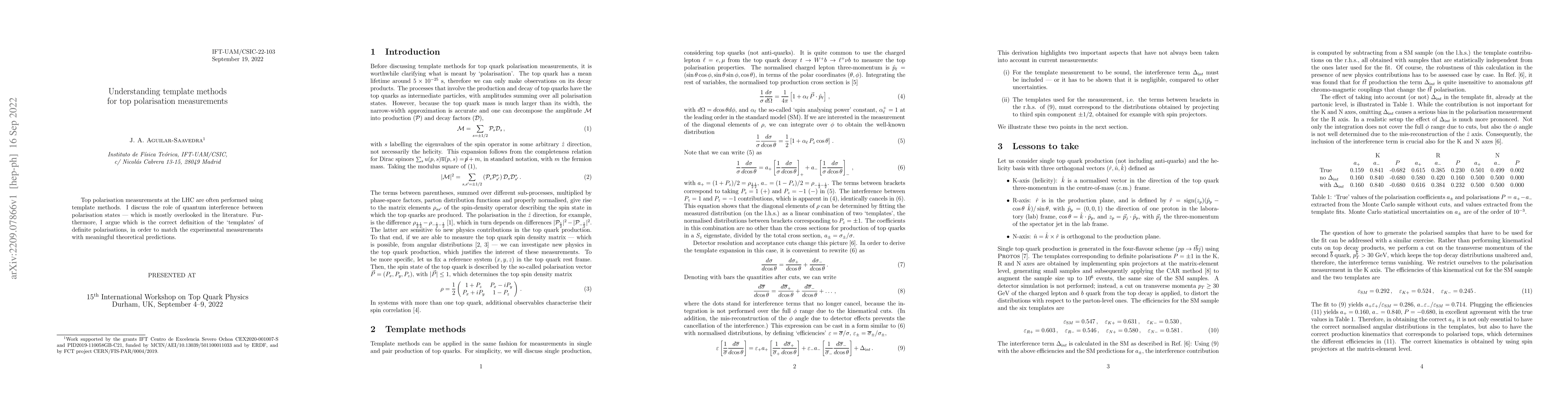 Thumbnail for Understanding template methods for top polarisation measurements
