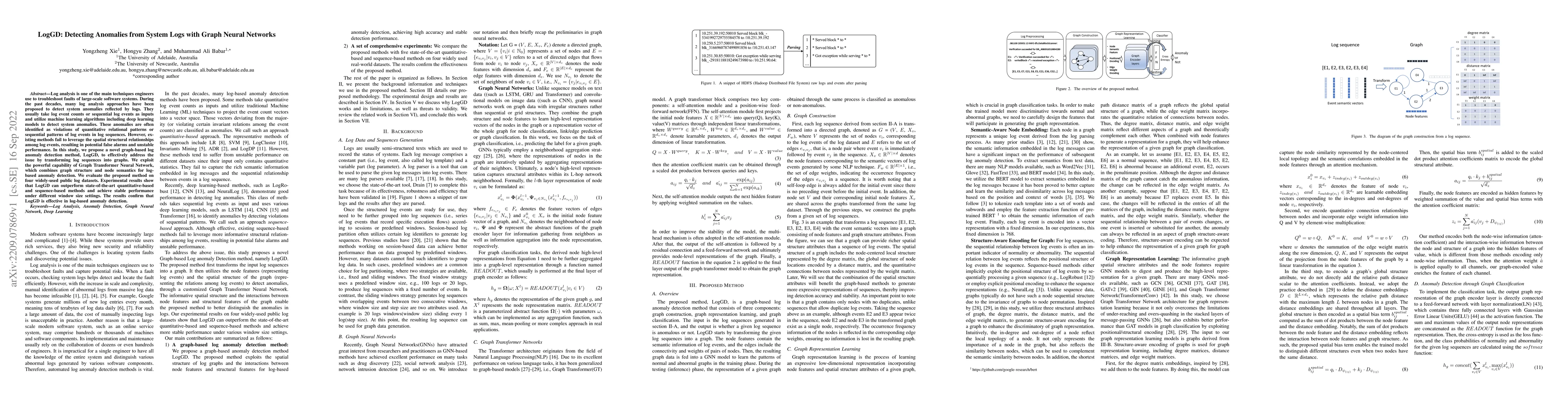 Thumbnail for LogGD:Detecting Anomalies from System Logs by Graph Neural Networks