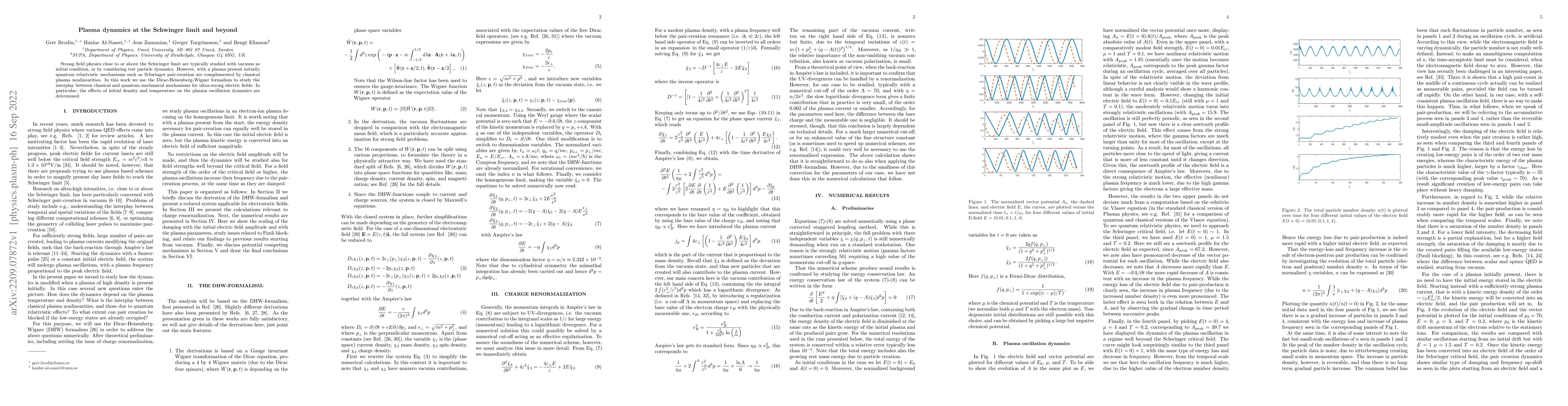 Thumbnail for Plasma dynamics at the Schwinger limit and beyond