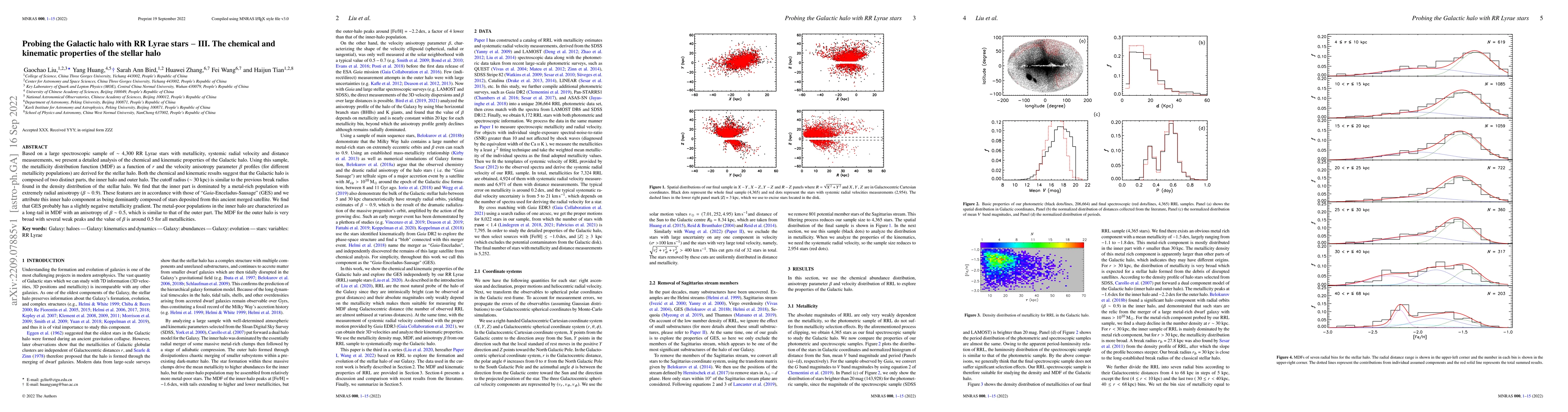 Thumbnail for Probing the Galactic halo with RR Lyrae stars $-$ III. The chemical and
  kinematic properties of the stellar halo