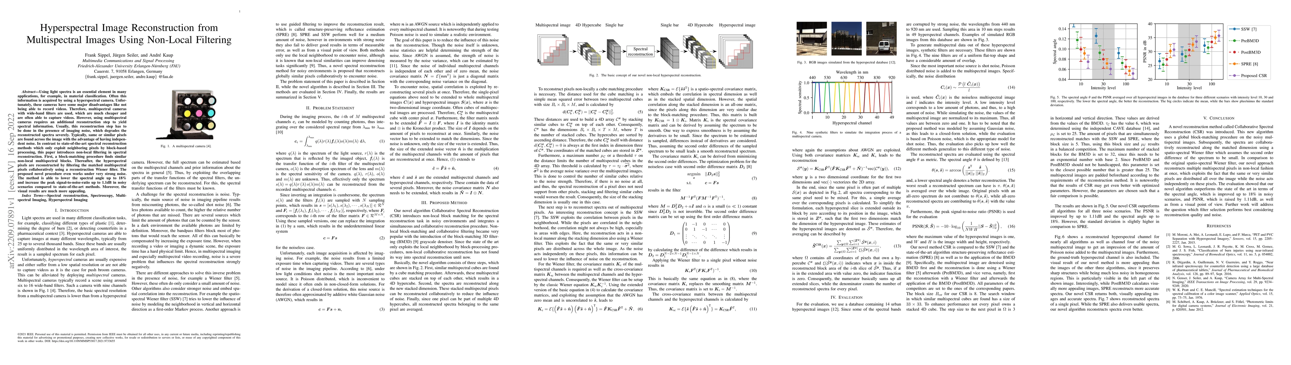 Thumbnail for Hyperspectral Image Reconstruction from Multispectral Images Using
  Non-Local Filtering