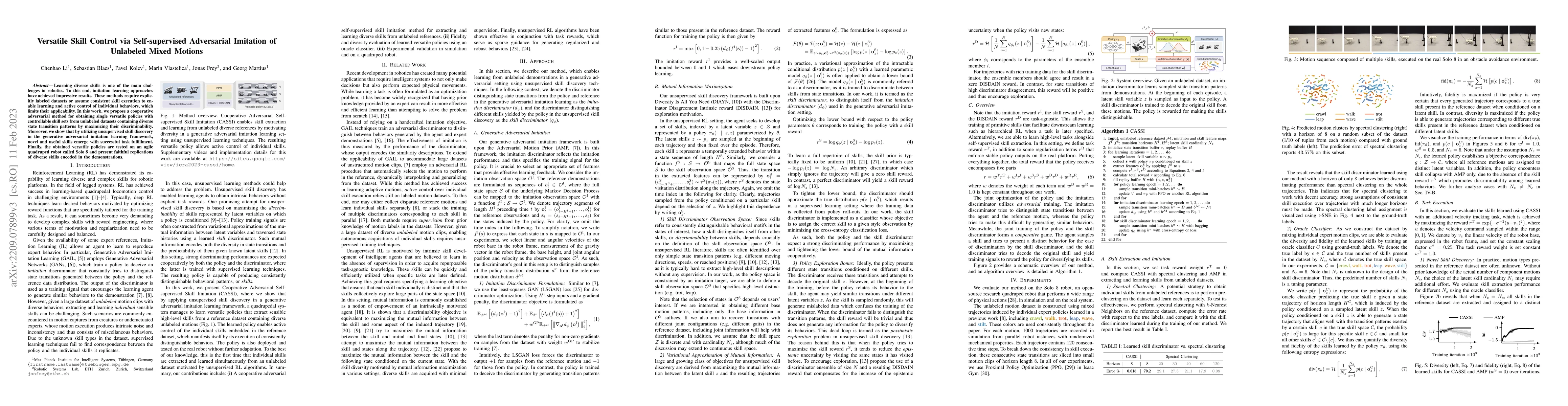 Thumbnail for Versatile Skill Control via Self-supervised Adversarial Imitation of
  Unlabeled Mixed Motions