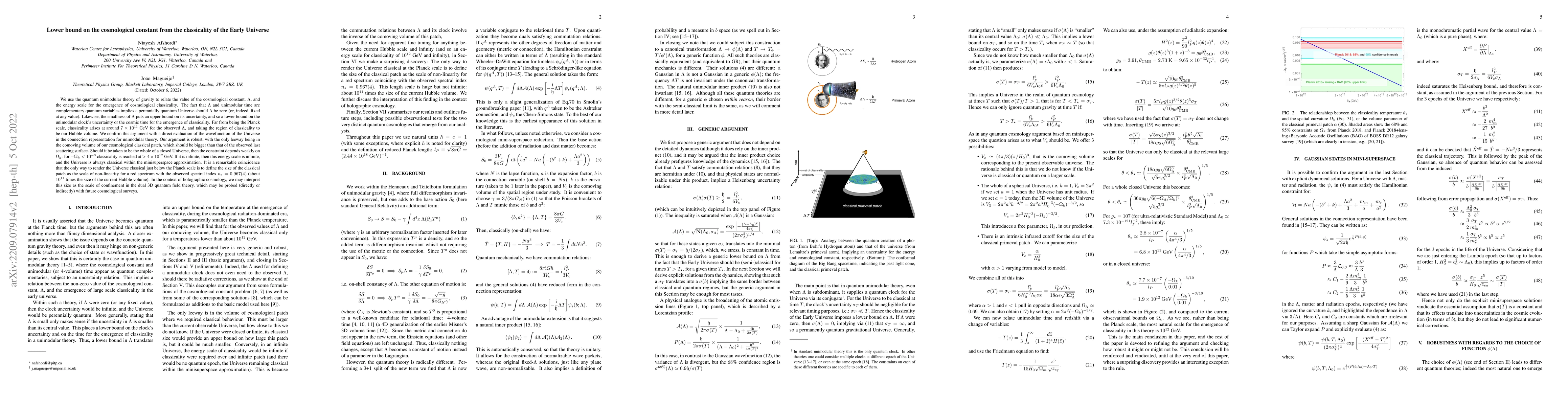 Thumbnail for Lower bound on the cosmological constant from the classicality of the
  Early Universe