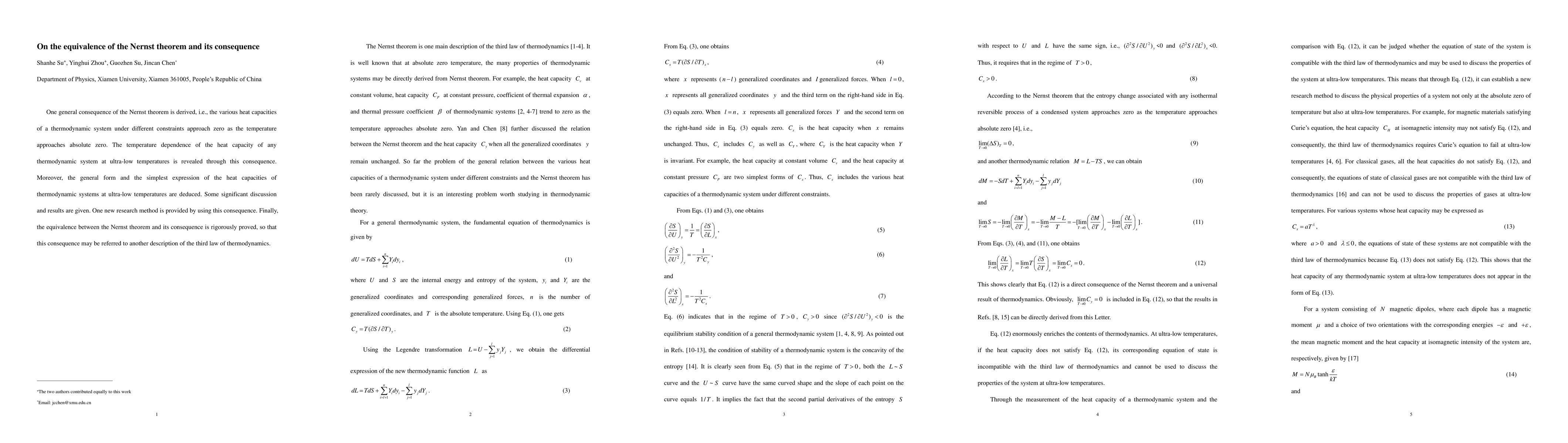Thumbnail for On the equivalence of the Nernst theorem and its consequence