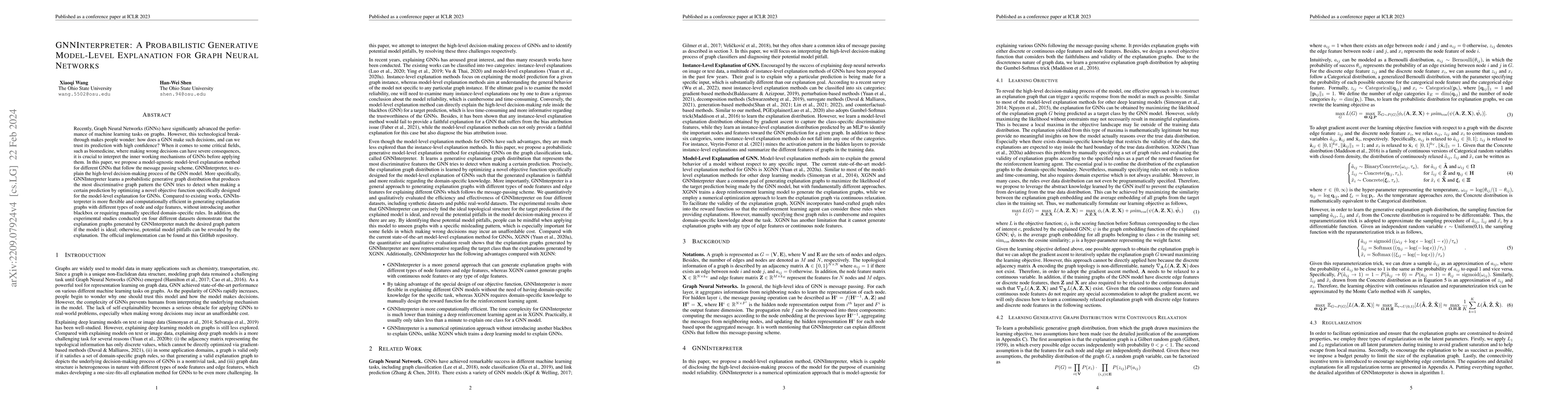 Thumbnail for GNNInterpreter: A Probabilistic Generative Model-Level Explanation for
  Graph Neural Networks