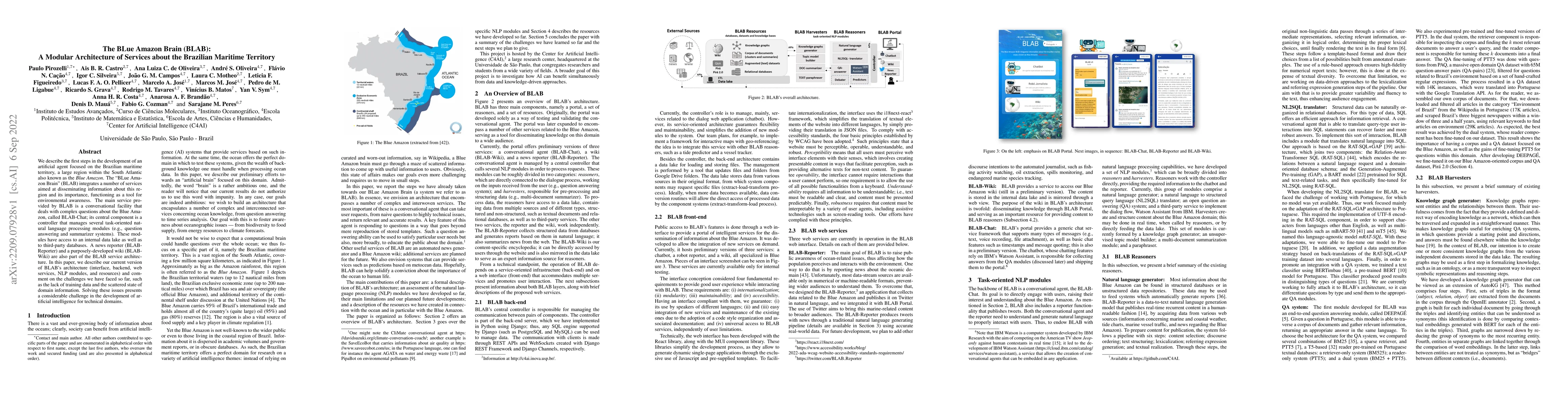 Thumbnail for The BLue Amazon Brain (BLAB): A Modular Architecture of Services about
  the Brazilian Maritime Territory