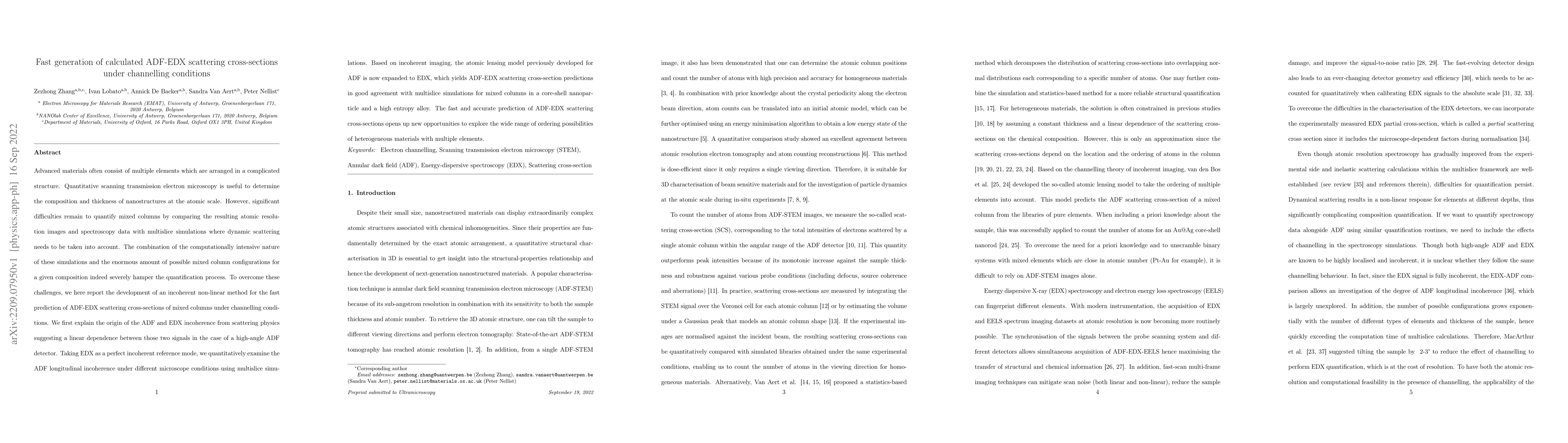 Thumbnail for Fast generation of calculated ADF-EDX scattering cross-sections under
  channelling conditions