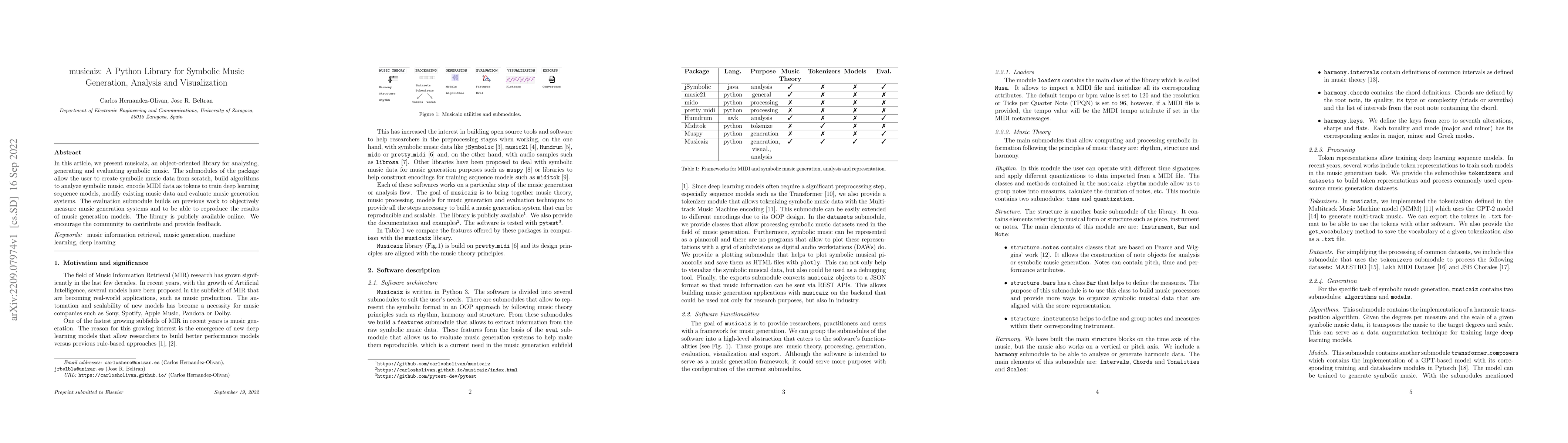Thumbnail for musicaiz: A Python Library for Symbolic Music Generation, Analysis and
  Visualization