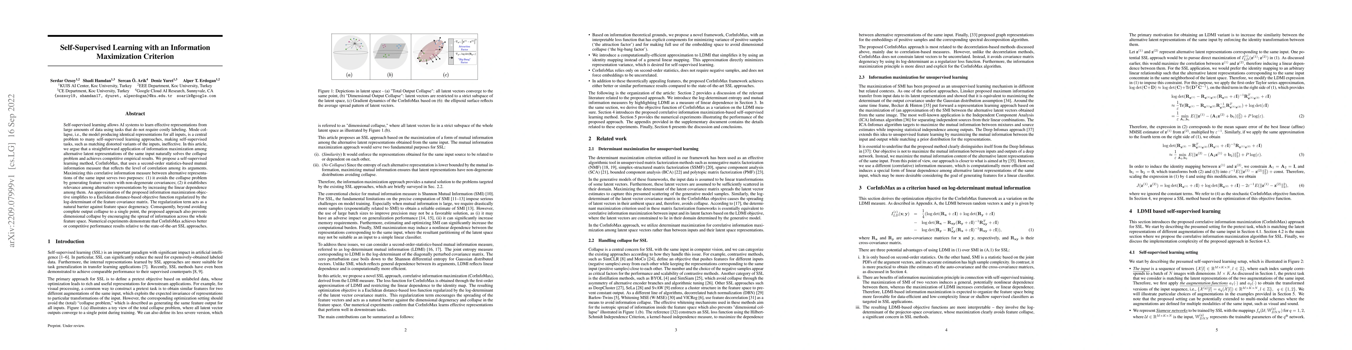 Thumbnail for Self-Supervised Learning with an Information Maximization Criterion