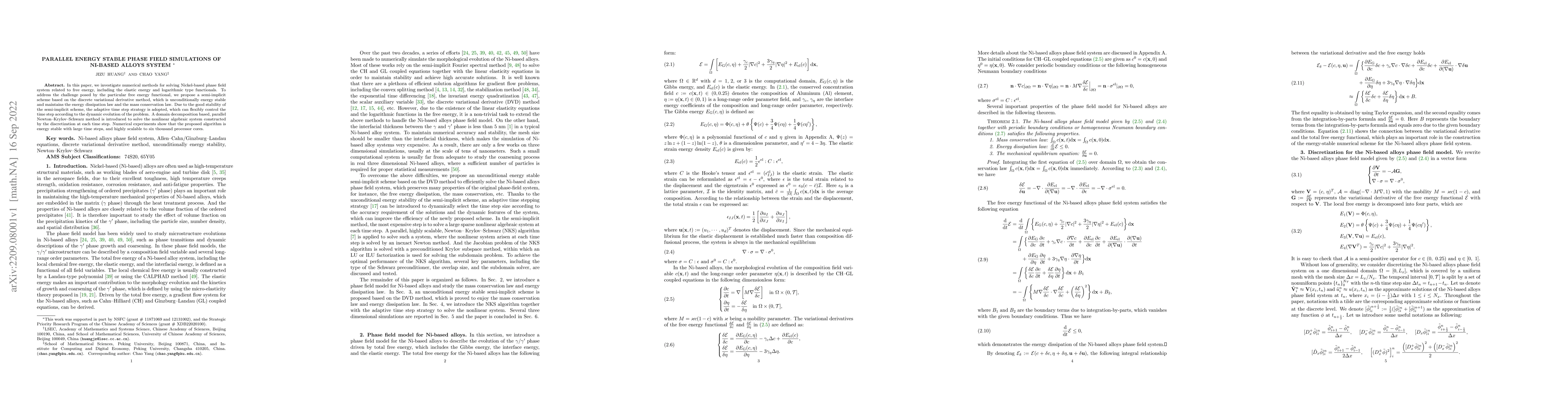 Thumbnail for Parallel energy stable phase field simulations of Ni-based alloys system