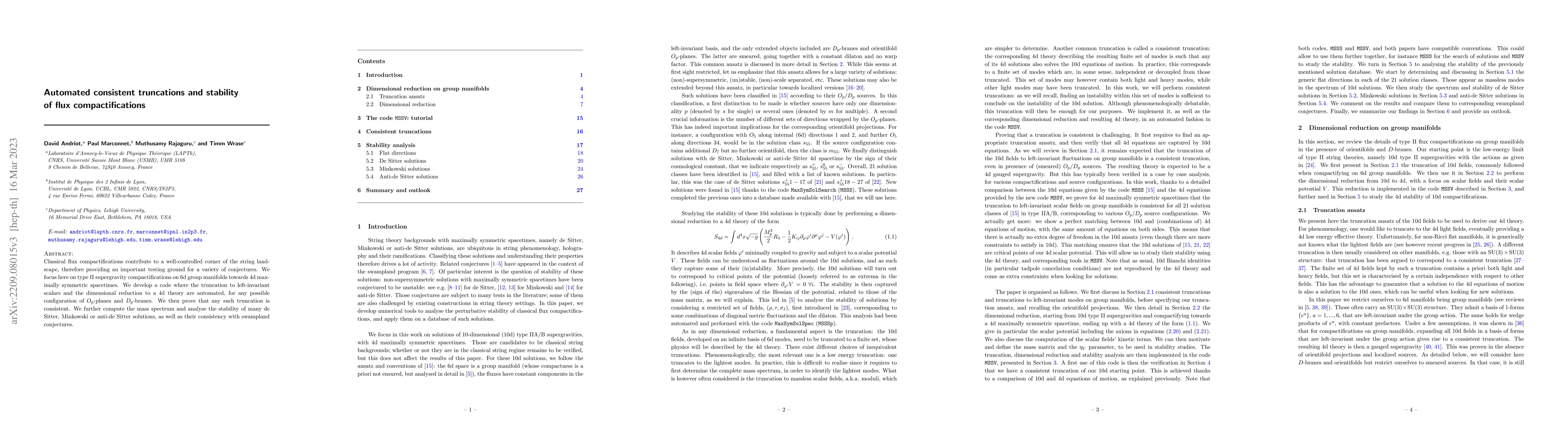 Thumbnail for Automated consistent truncations and stability of flux compactifications