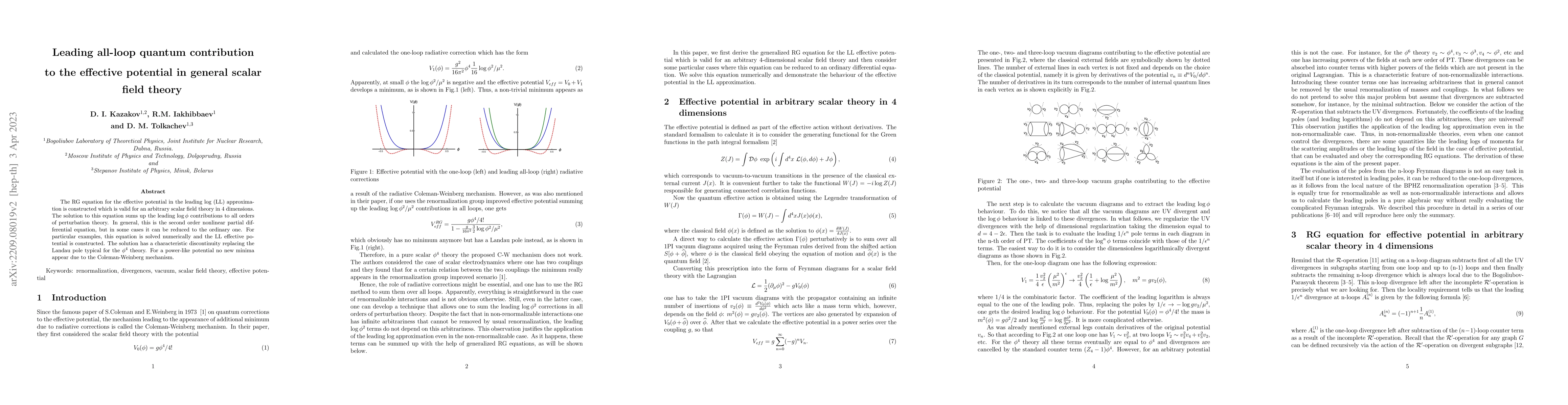 Thumbnail for Leading all-loop quantum contribution to the effective potential in
  general scalar field theory