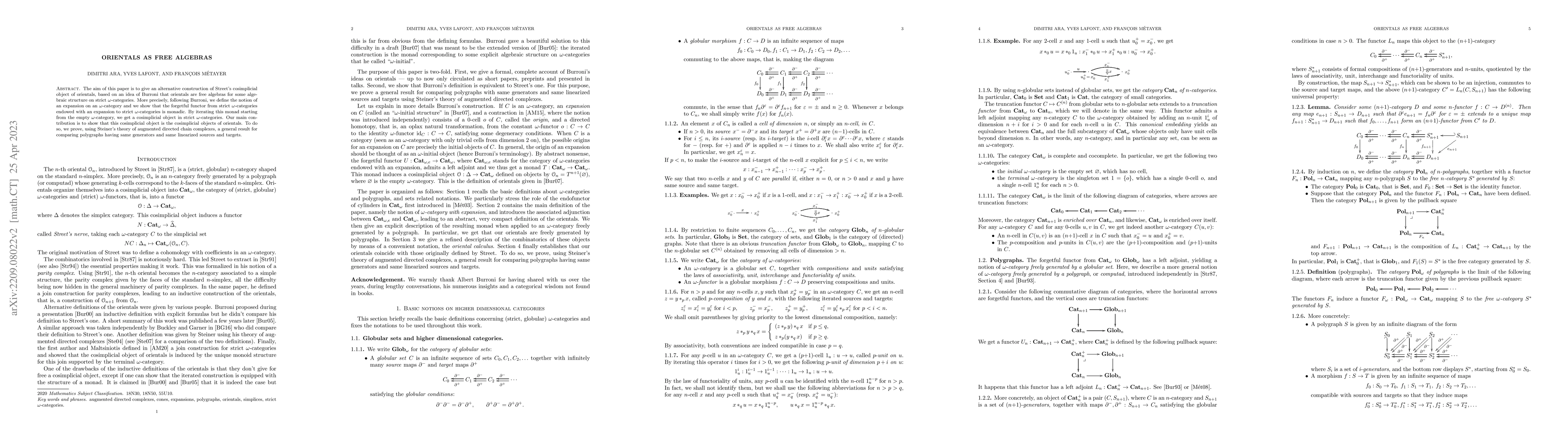 Thumbnail for Orientals as free algebras