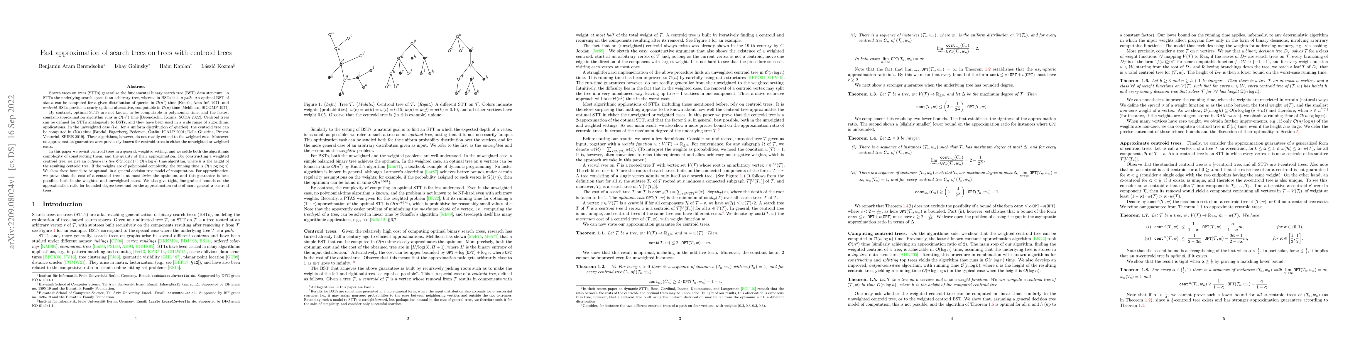 Thumbnail for Fast approximation of search trees on trees with centroid trees