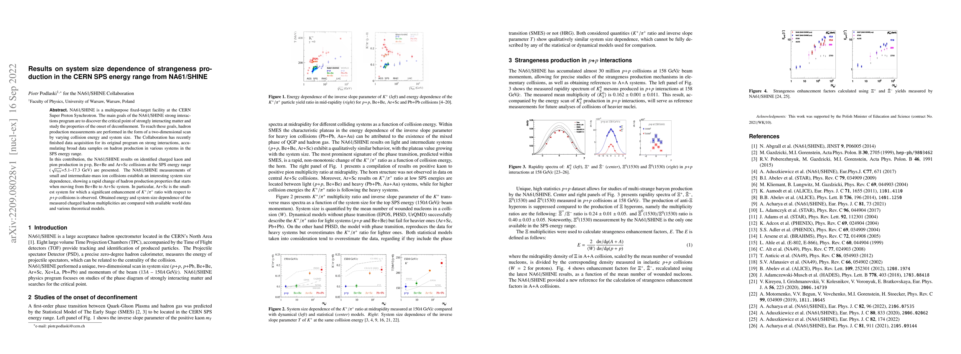 Thumbnail for Results on system size dependence of strangeness production in the CERN
  SPS energy range from NA61/SHINE