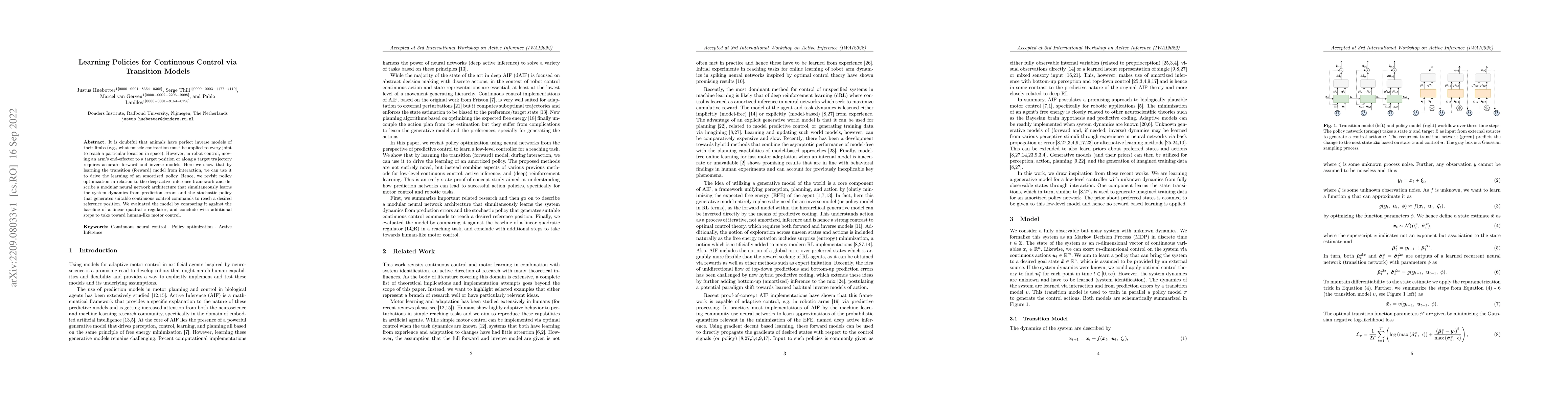 Thumbnail for Learning Policies for Continuous Control via Transition Models