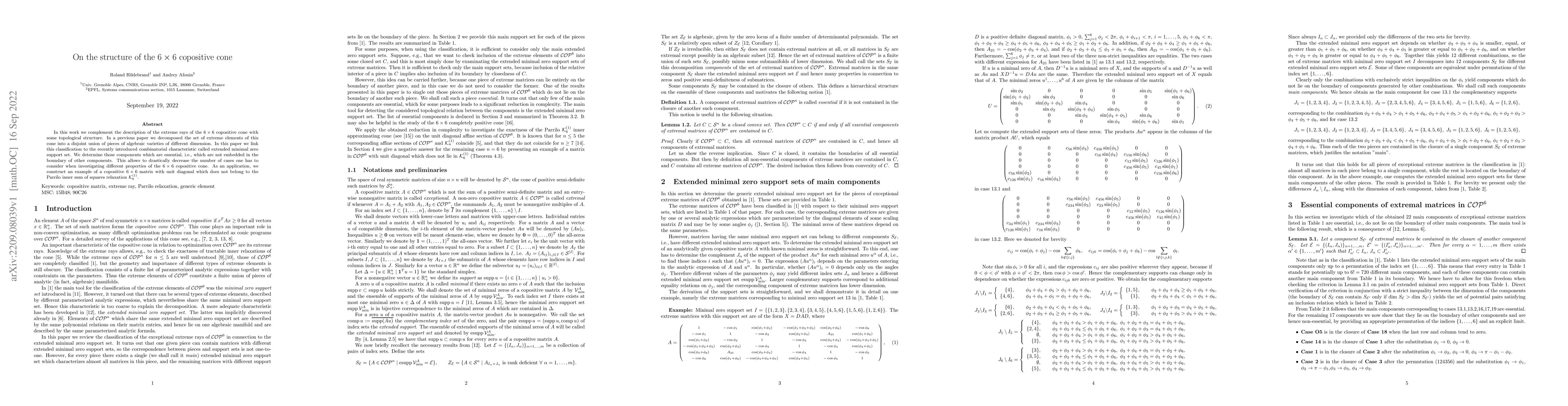 Thumbnail for On the structure of the $6 \times 6$ copositive cone