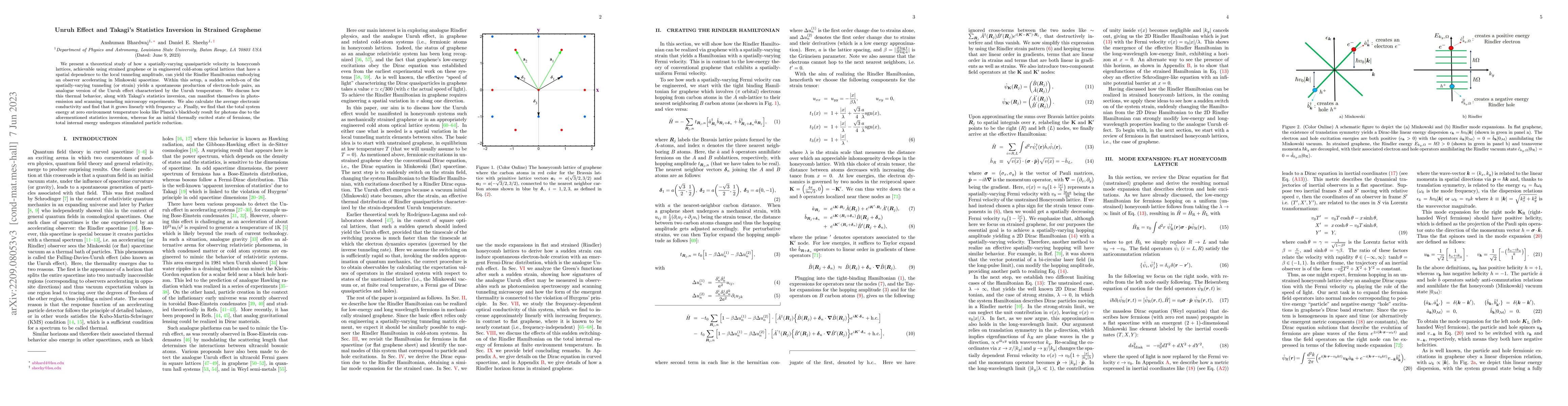 Thumbnail for Unruh Effect and Takagi's Statistics Inversion in Strained Graphene