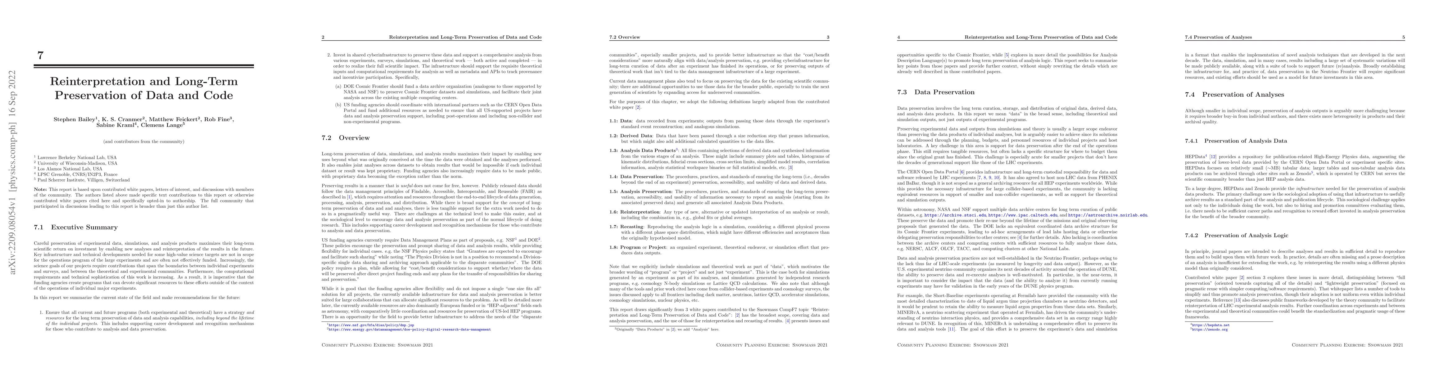 Thumbnail for Reinterpretation and Long-Term Preservation of Data and Code