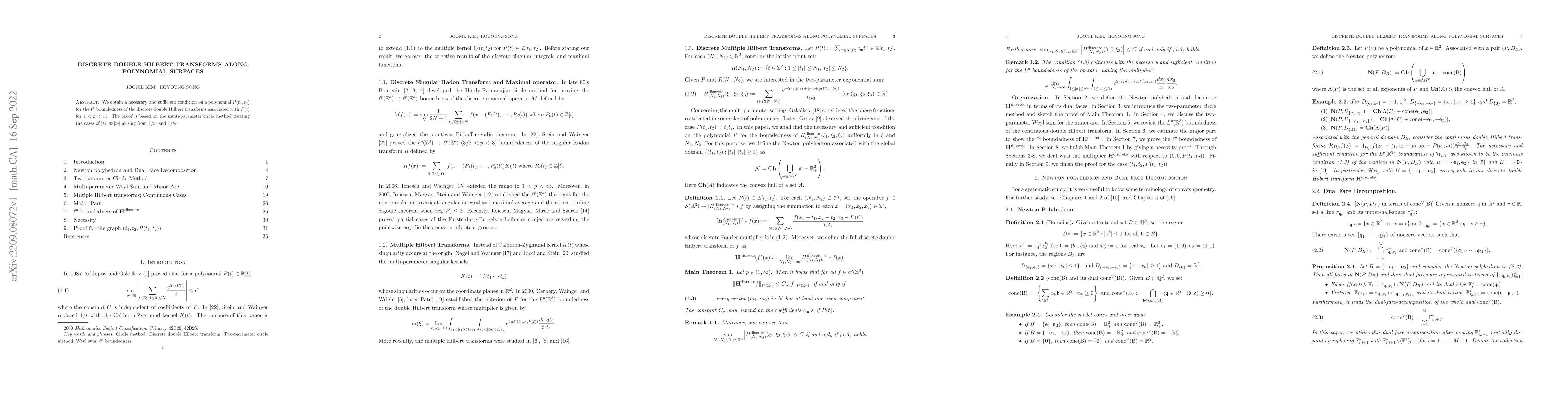Thumbnail for Discrete Double Hilbert Transforms Along Polynomial Surfaces