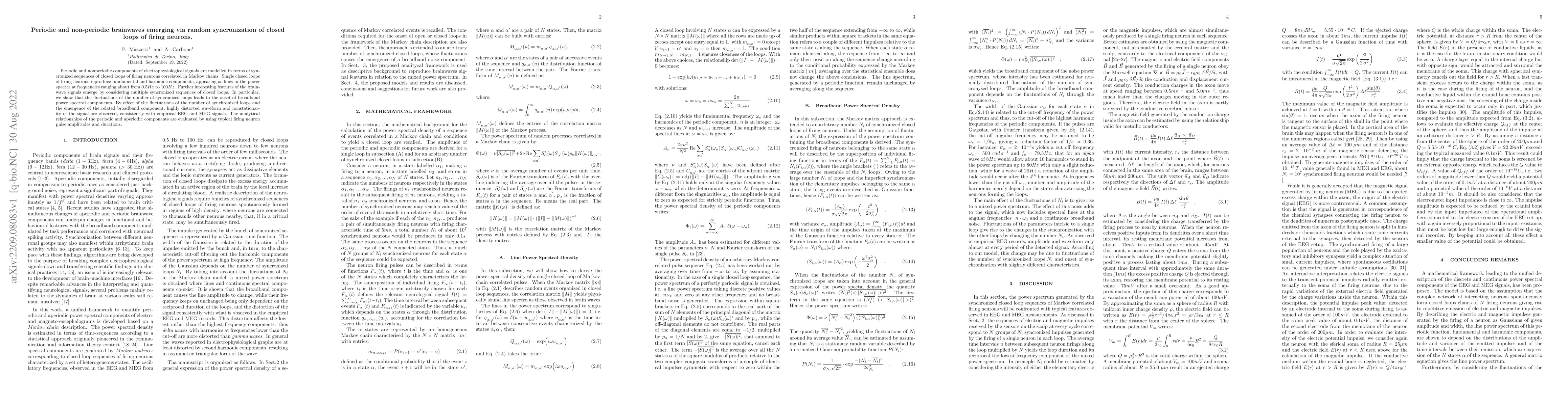 Thumbnail for Periodic and non-periodic brainwaves emerging via random syncronization
  of closed loops of firing neurons
