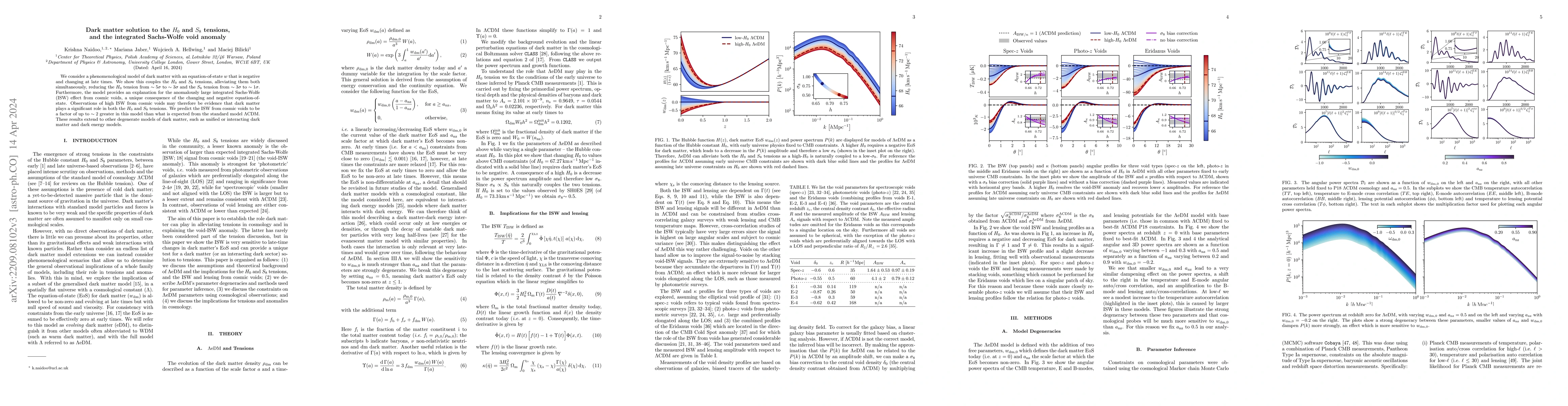 Thumbnail for Dark matter solution to the $H_{0}$ and $S_{8}$ tensions, and the
  integrated Sachs-Wolfe void anomaly