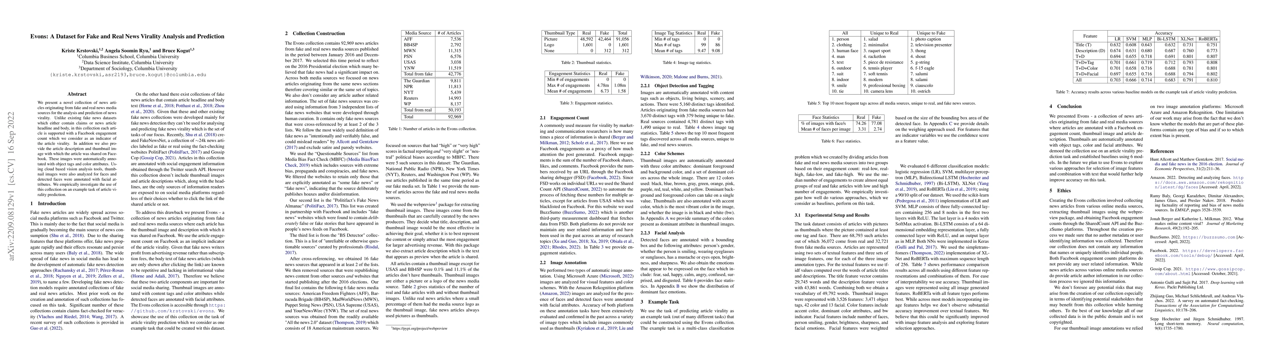 Thumbnail for Evons: A Dataset for Fake and Real News Virality Analysis and Prediction
