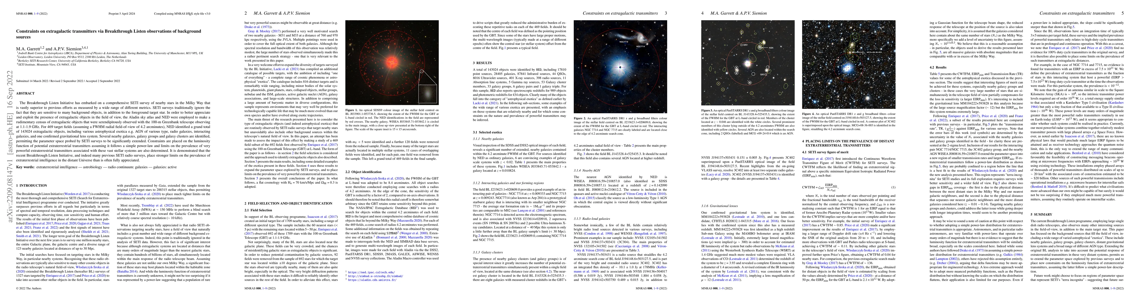 Thumbnail for Constraints on extragalactic transmitters via Breakthrough Listen