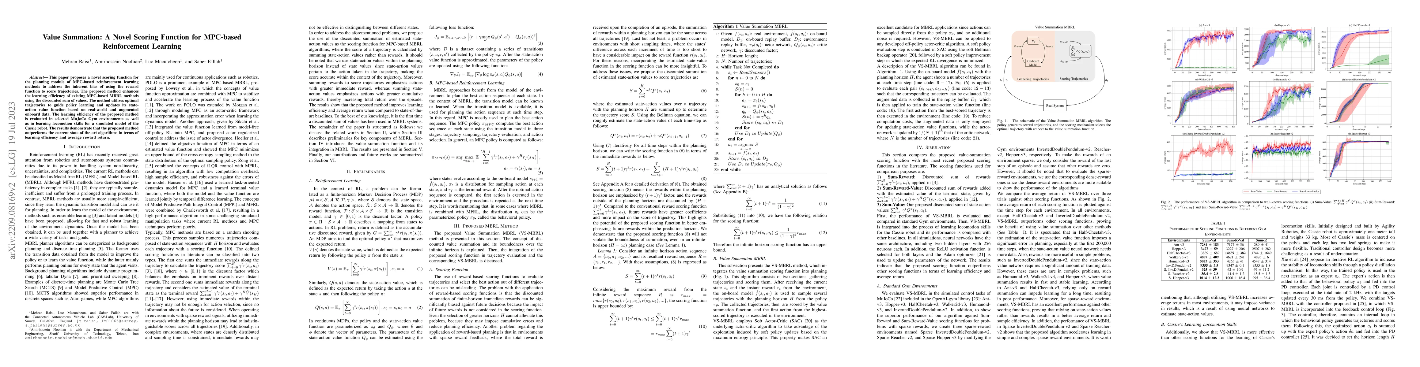Thumbnail for Value Summation: A Novel Scoring Function for MPC-based Model-based
  Reinforcement Learning